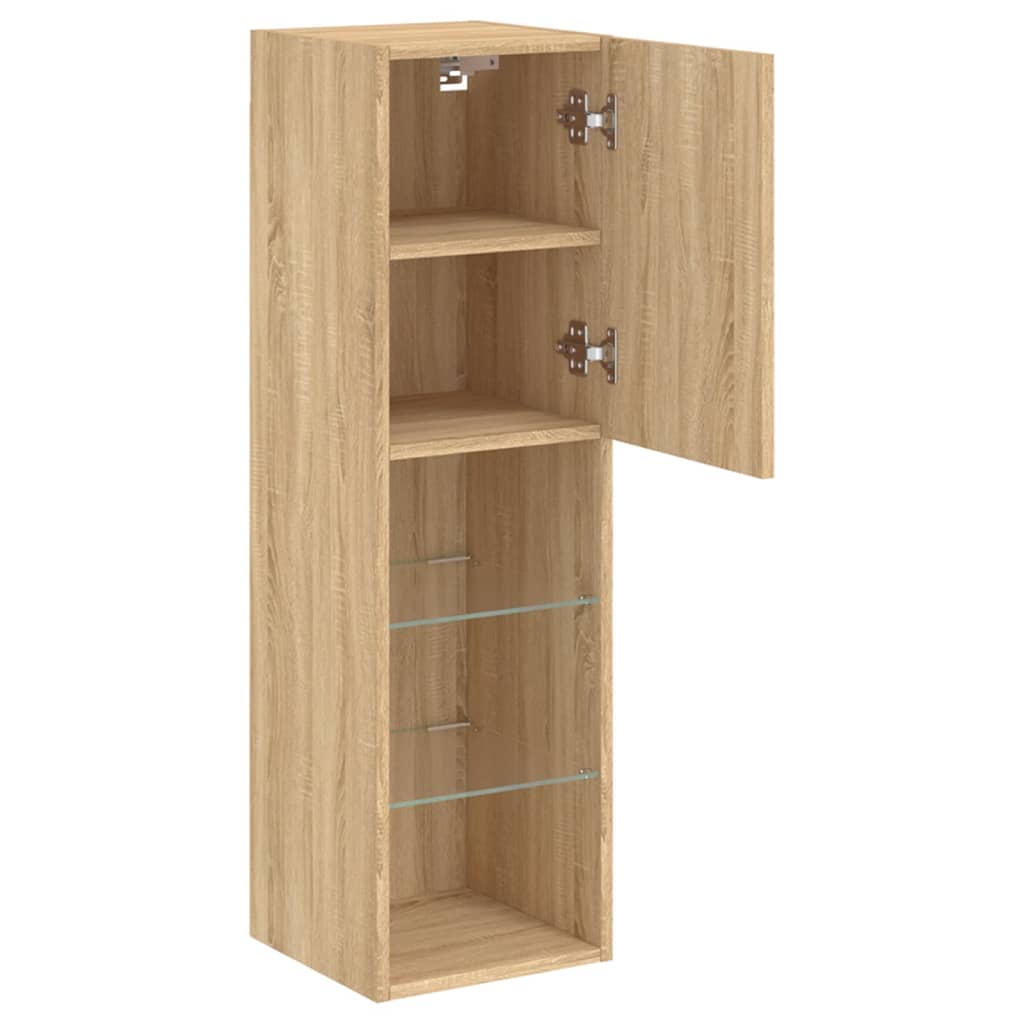 TV ormarić s LED svjetlima boja hrasta sonome 30,5x30x102 cm