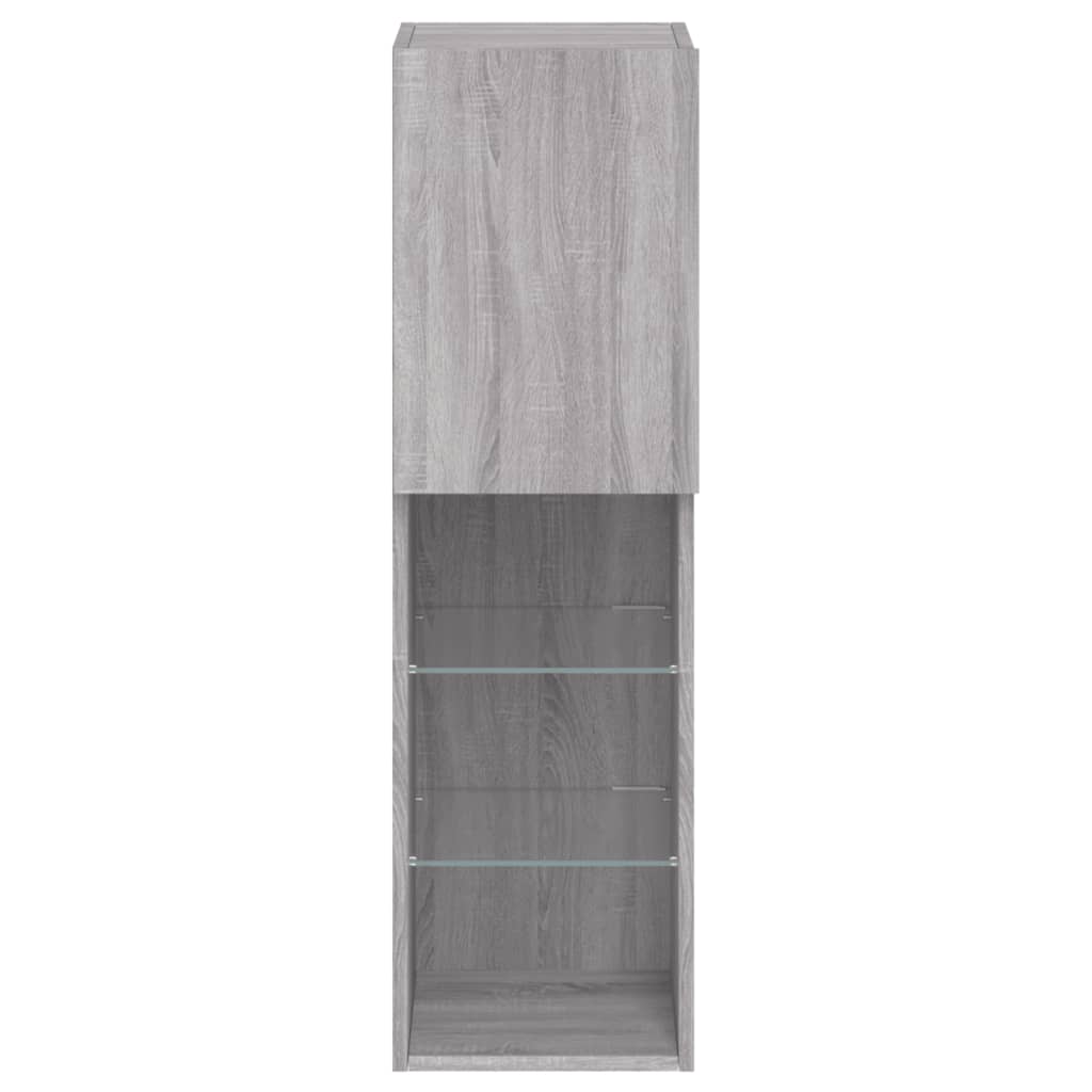 TV ormarić s LED svjetlima boja hrasta 30,5x30x102 cm