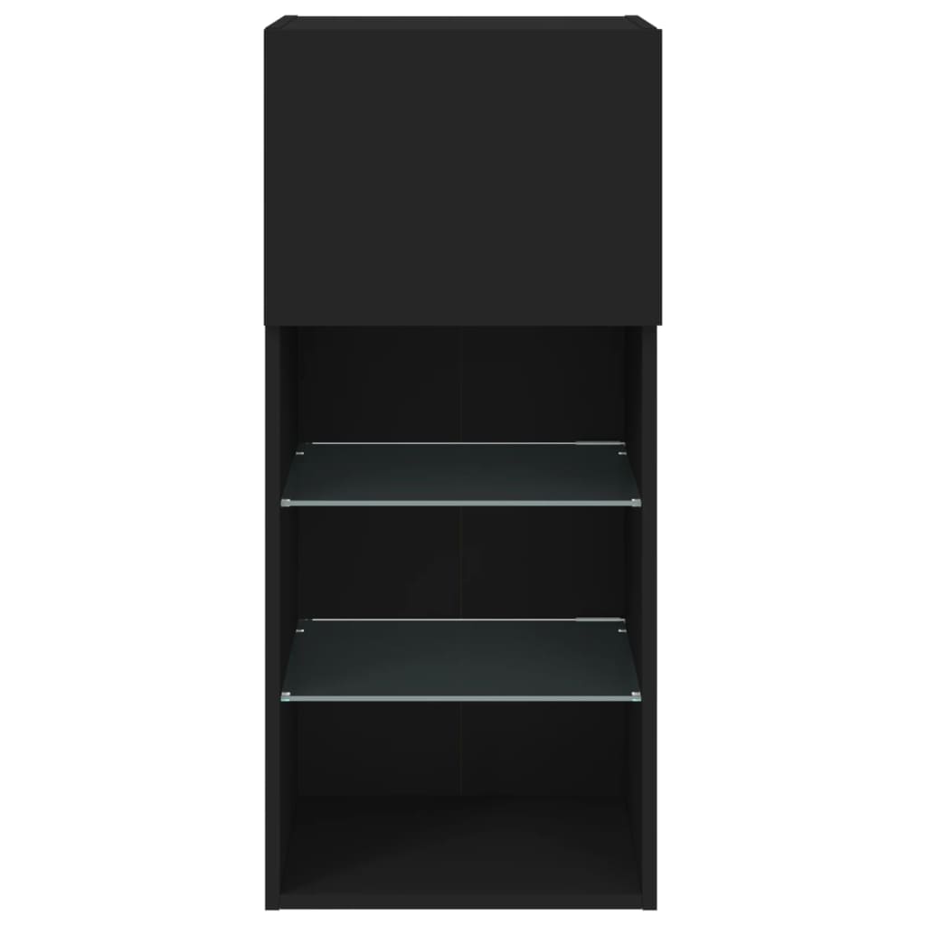 TV ormarići s LED svjetlima 2 kom crni 40,5x30x90 cm