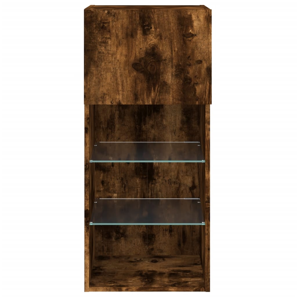 TV ormarići s LED svjetlima 2 kom boja hrasta 40,5 x 30 x 90 cm