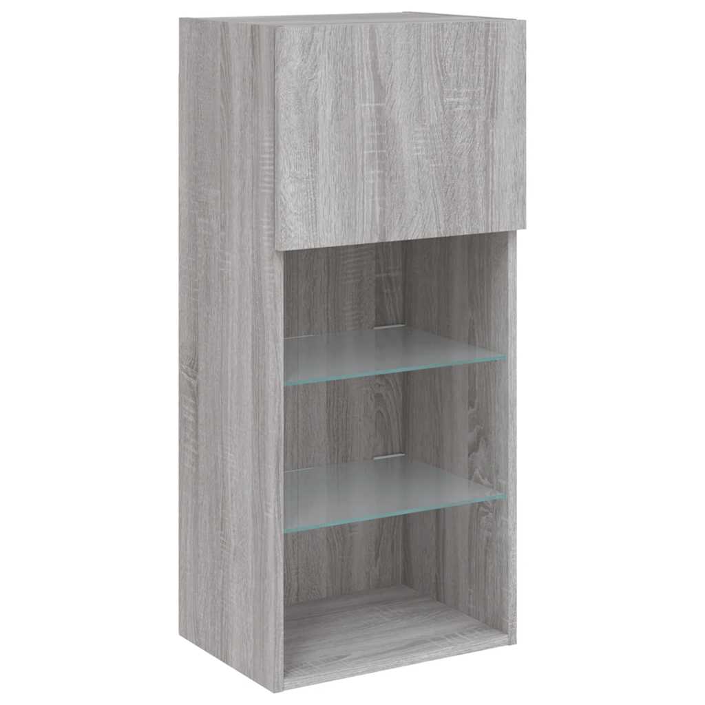 TV ormarić s LED svjetlima boja hrasta 40,5x30x90 cm