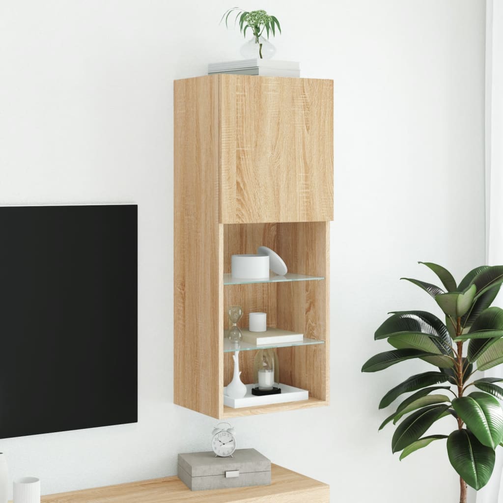 TV ormarić s LED svjetlima boja hrasta sonome 40,5x30x102 cm