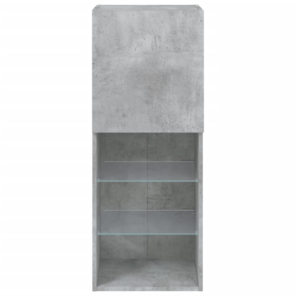 TV ormarić s LED svjetlima siva boja betona 40,5x30x102 cm