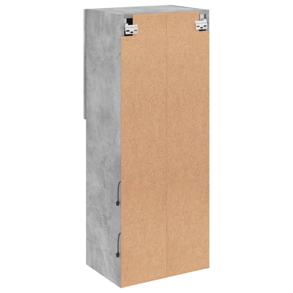 TV ormarić s LED svjetlima siva boja betona 40,5x30x102 cm