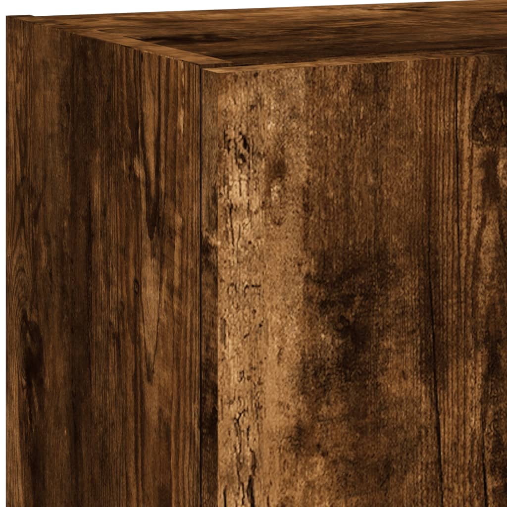 TV ormarić s LED svjetlima boja dimljenog hrasta 40,5x30x102 cm