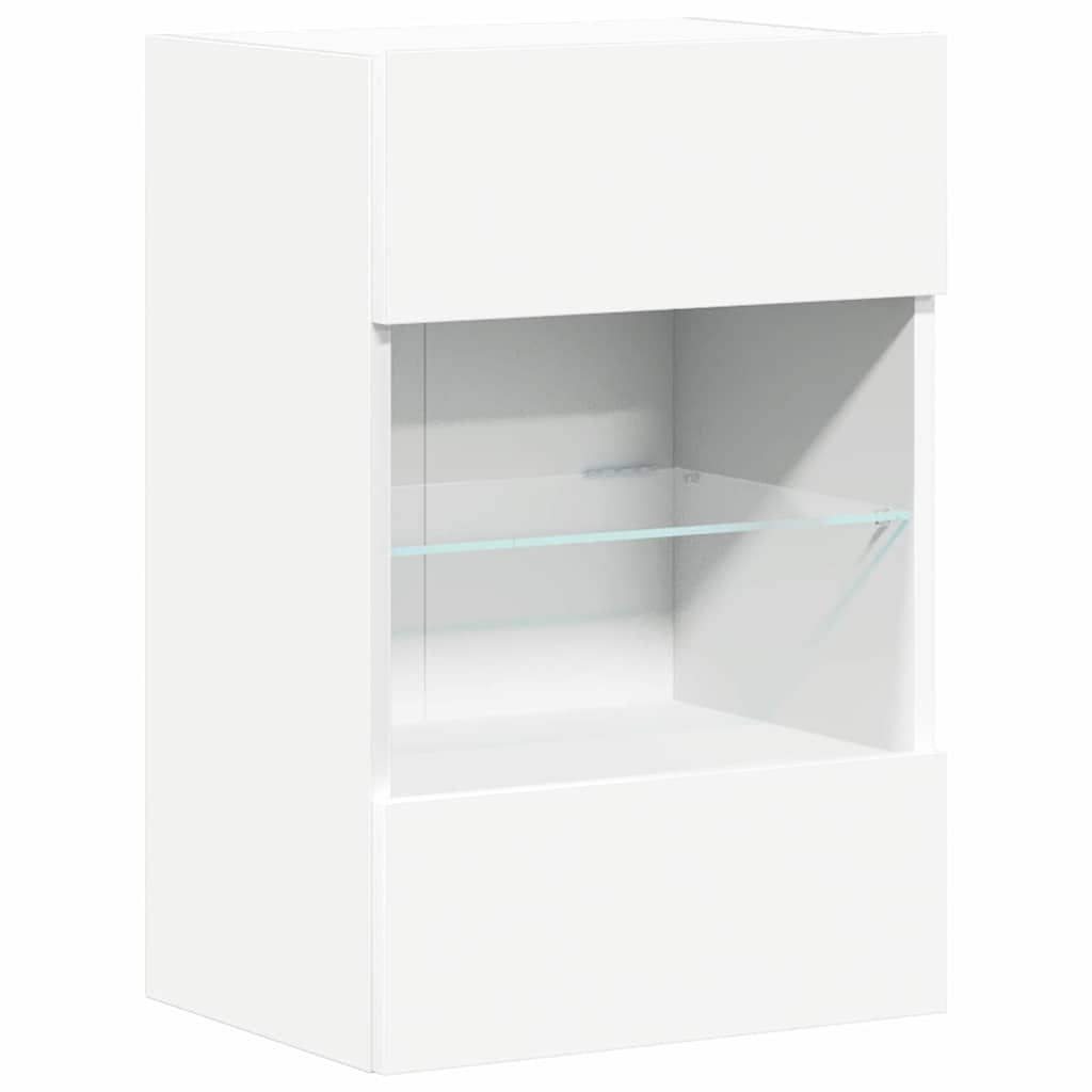 Zidni ormarići s LED svjetlima za TV 2 kom bijeli 40x30x60,5 cm