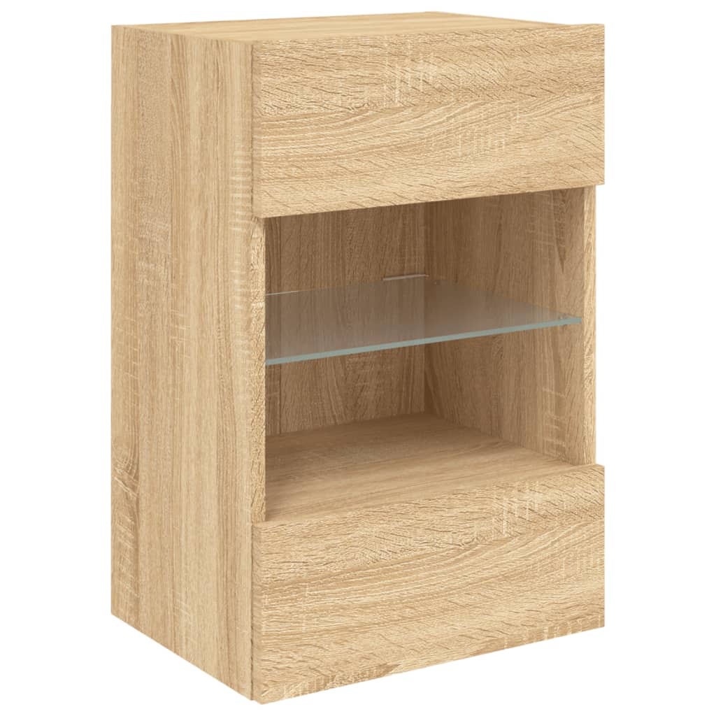 Zidni TV ormarić s LED svjetlima boja hrasta 40x30x60,5 cm