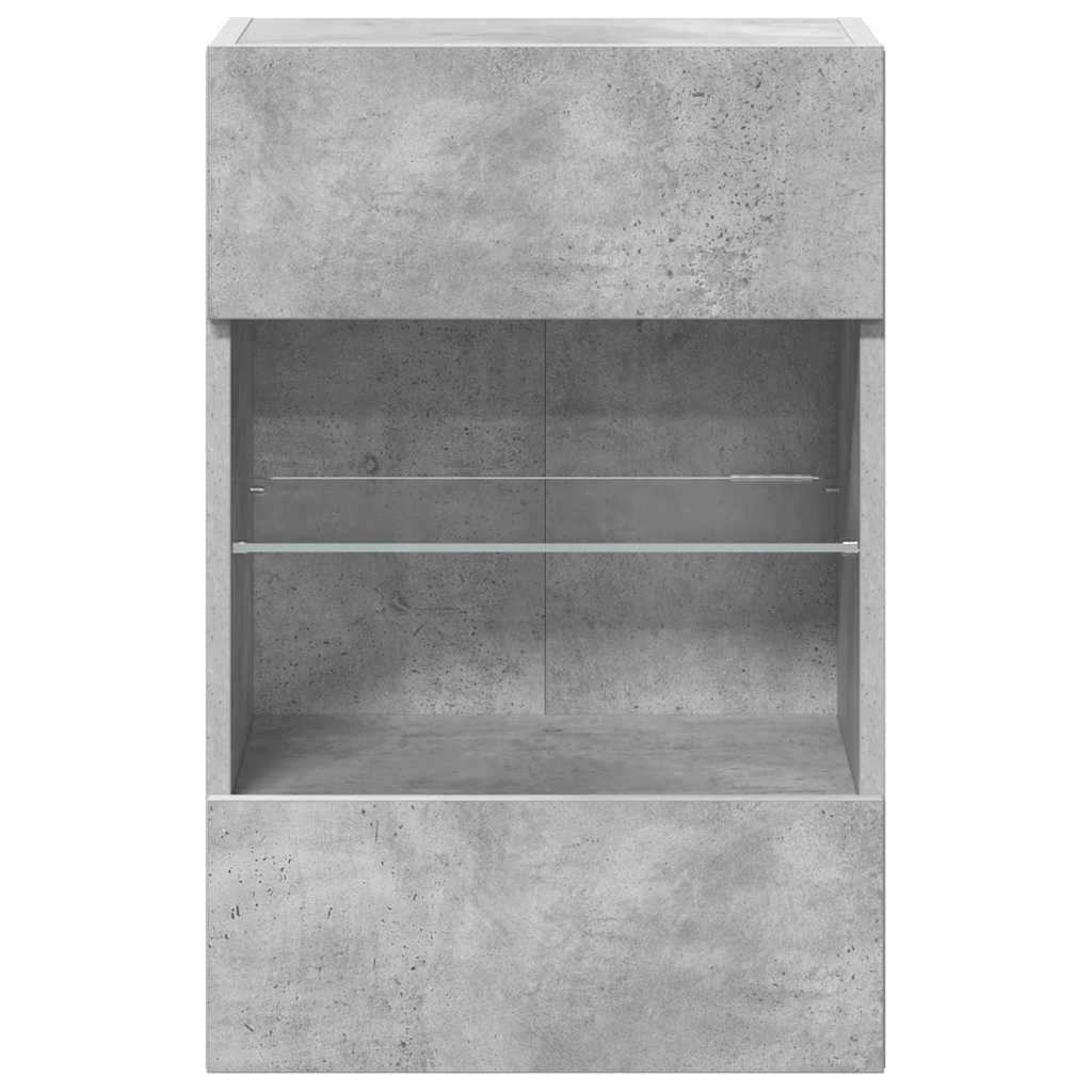 Zidni ormarići s LED svjetlima za TV 2 kom boja betona 40x30x60,5 cm