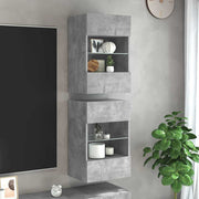 Zidni ormarići s LED svjetlima za TV 2 kom boja betona 40x30x60,5 cm