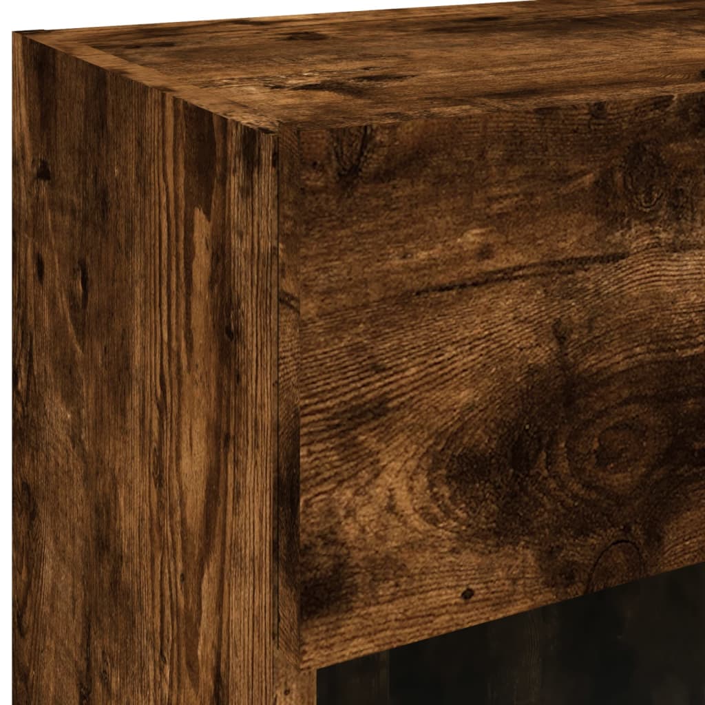 Zidni TV ormarić s LED svjetlima boja hrasta 40x30x60,5 cm