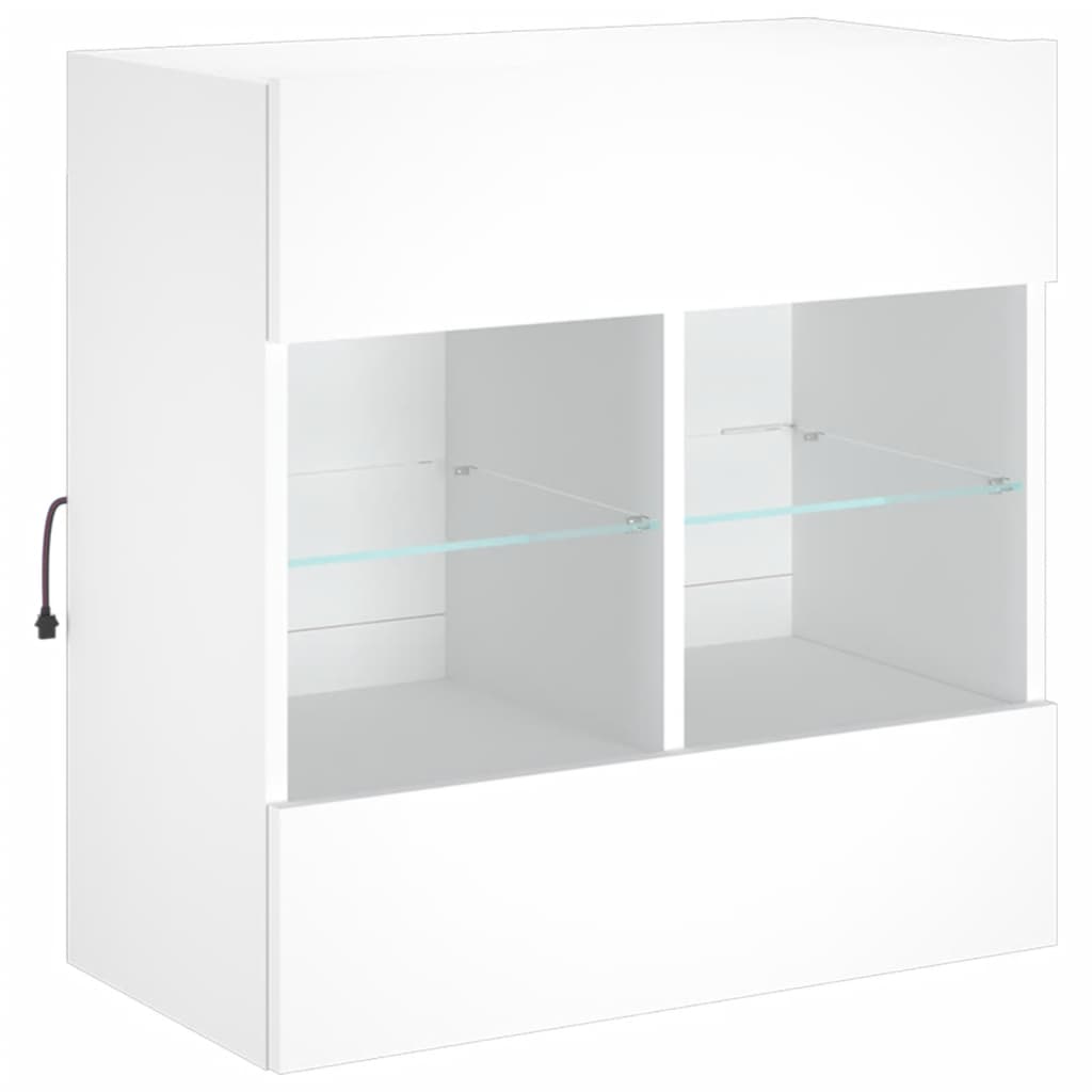 Zidni TV ormarić s LED svjetlima bijeli 58,5x30x60,5 cm