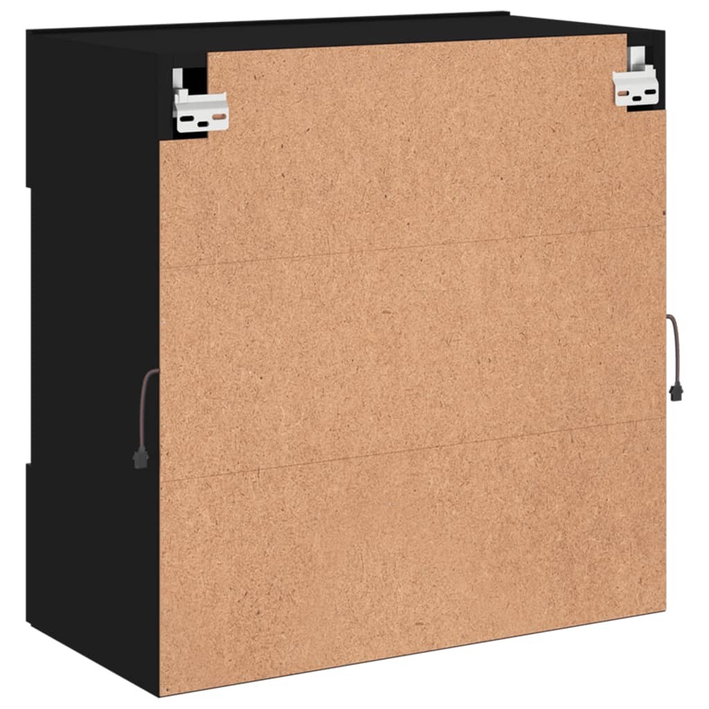 Zidni TV ormarić s LED svjetlima crni 58,5x30x60,5 cm