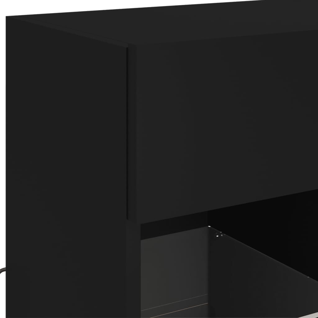 Zidni TV ormarić s LED svjetlima crni 58,5x30x60,5 cm