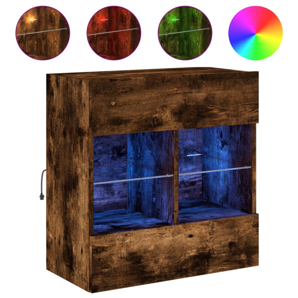 Zidni TV ormarić s LED svjetlima boja hrasta 58,5x30x60,5 cm