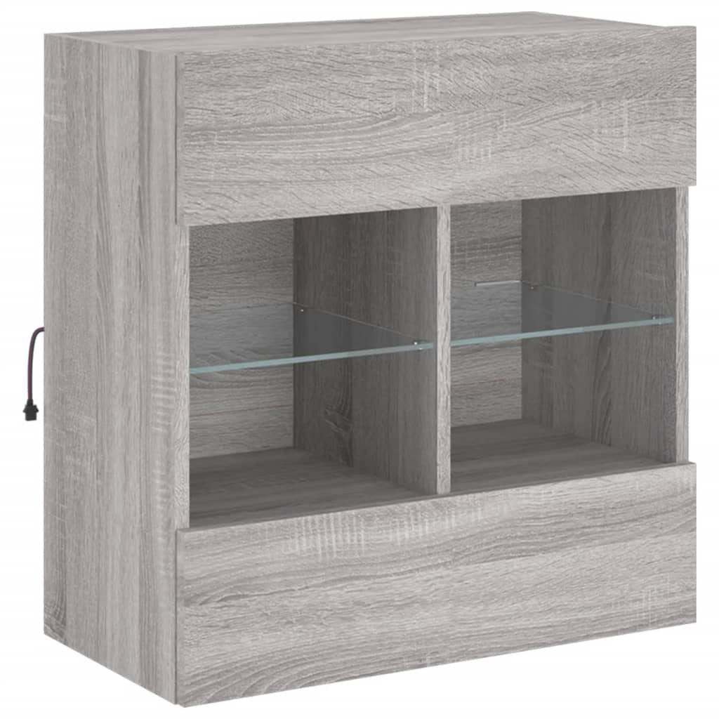 Zidni TV ormarić s LED svjetlima boja hrasta 58,5x30x60,5 cm