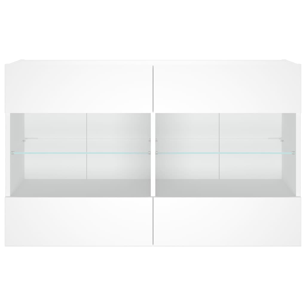 Zidni TV ormarić s LED svjetlima bijeli 98,5x30x60,5 cm