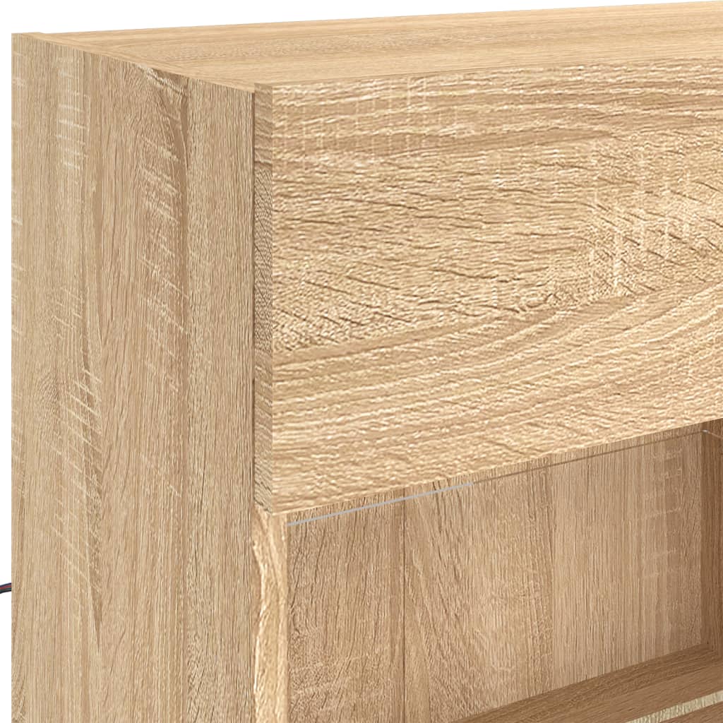 Zidni TV ormarić s LED svjetlima boja hrasta 98,5x30x60,5 cm