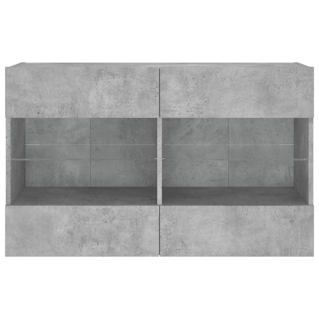 TV ormarić s LED svjetlima siva boja betona 98,5x30x60,5 cm