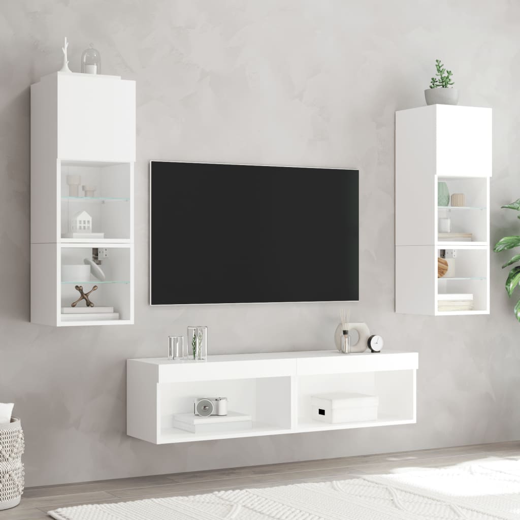 TV ormarići s LED svjetlima 2 kom bijeli 60x30x30 cm