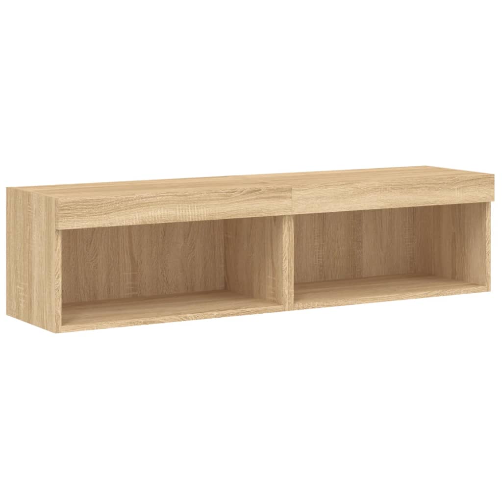 TV ormarići s LED svjetlima 2 kom boja hrasta 60x30x30 cm