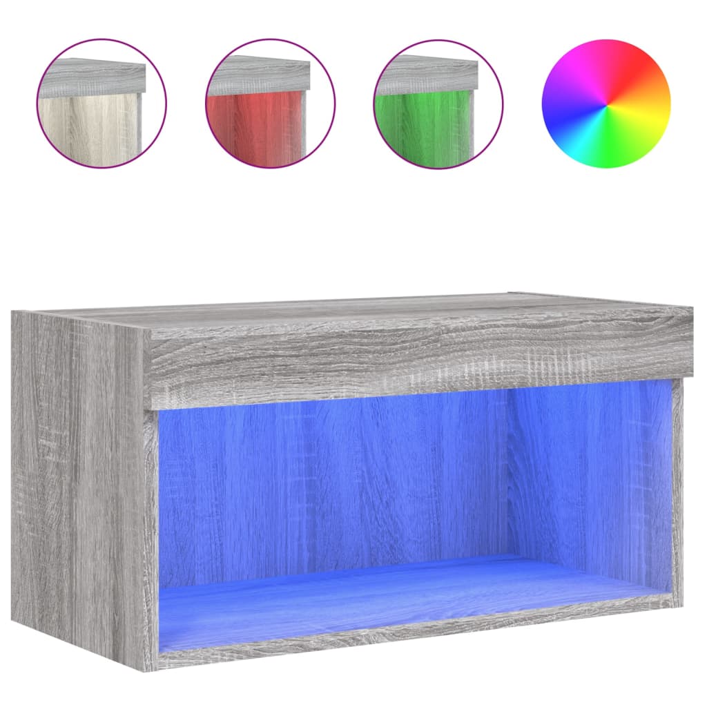 TV ormarić s LED svjetlima boja hrasta sonome 60x30x30 cm
