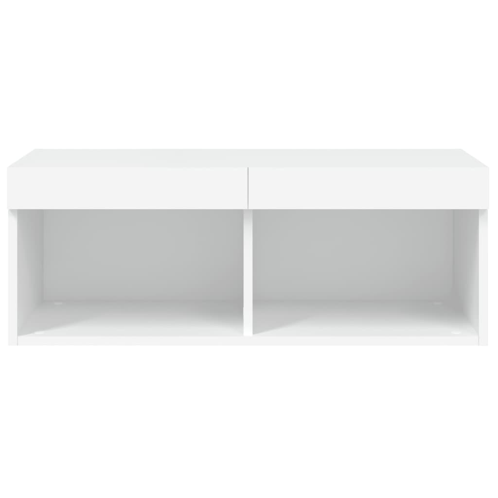 TV ormarić s LED svjetlima bijeli 80x30x30 cm