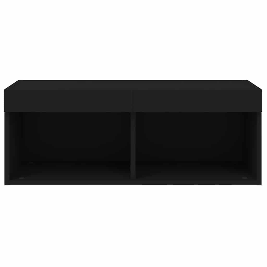 TV ormarići s LED svjetlima 2 kom crni 80x30x30 cm