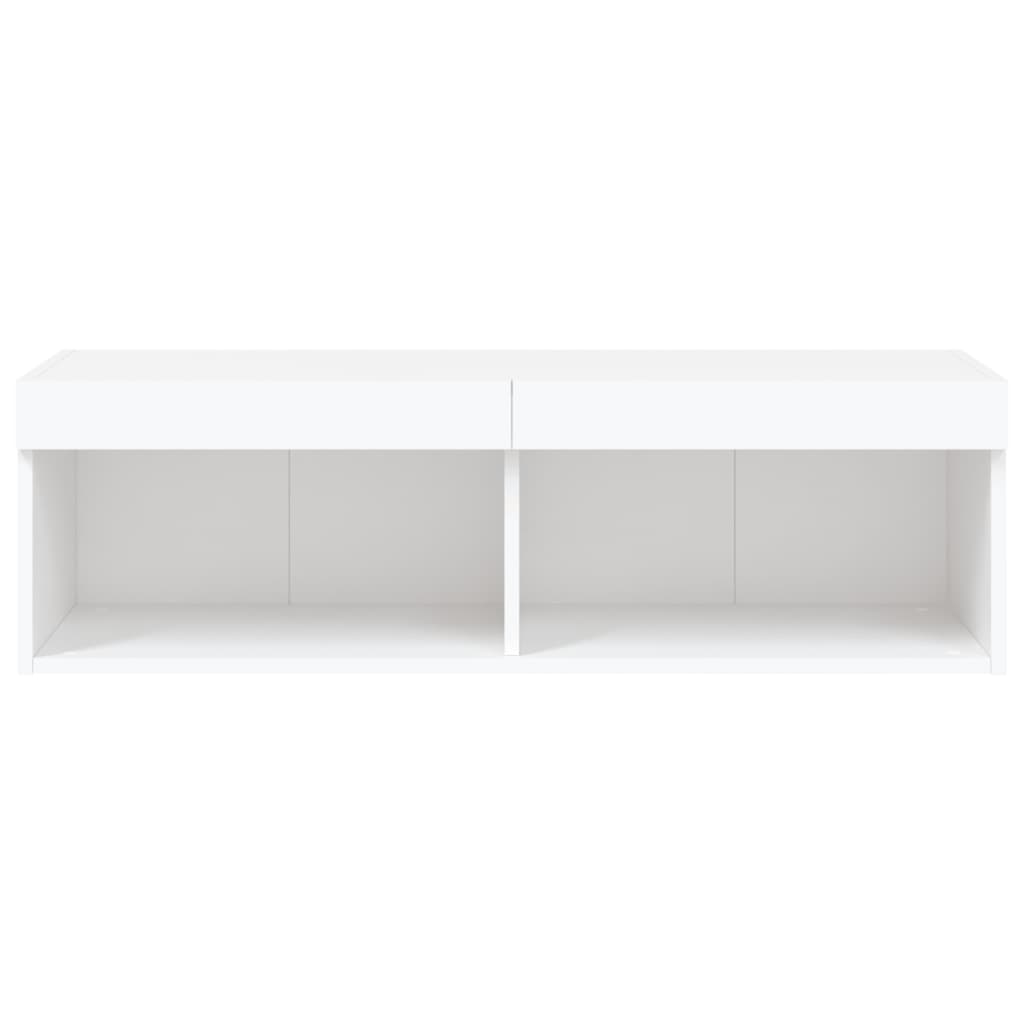 TV ormarić s LED svjetlima bijeli 80x30x30 cm