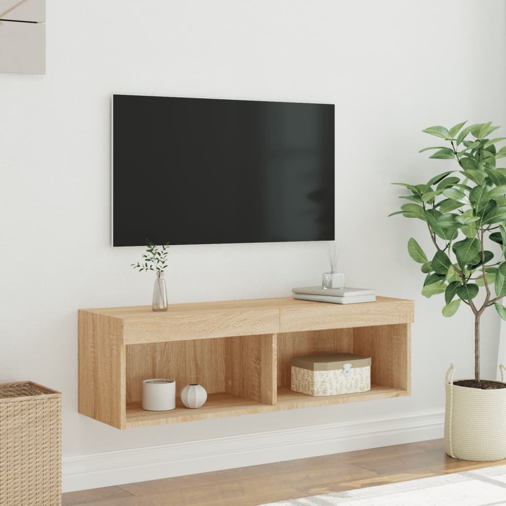 TV ormarić s LED svjetlima boja hrasta sonome 100x30x30 cm