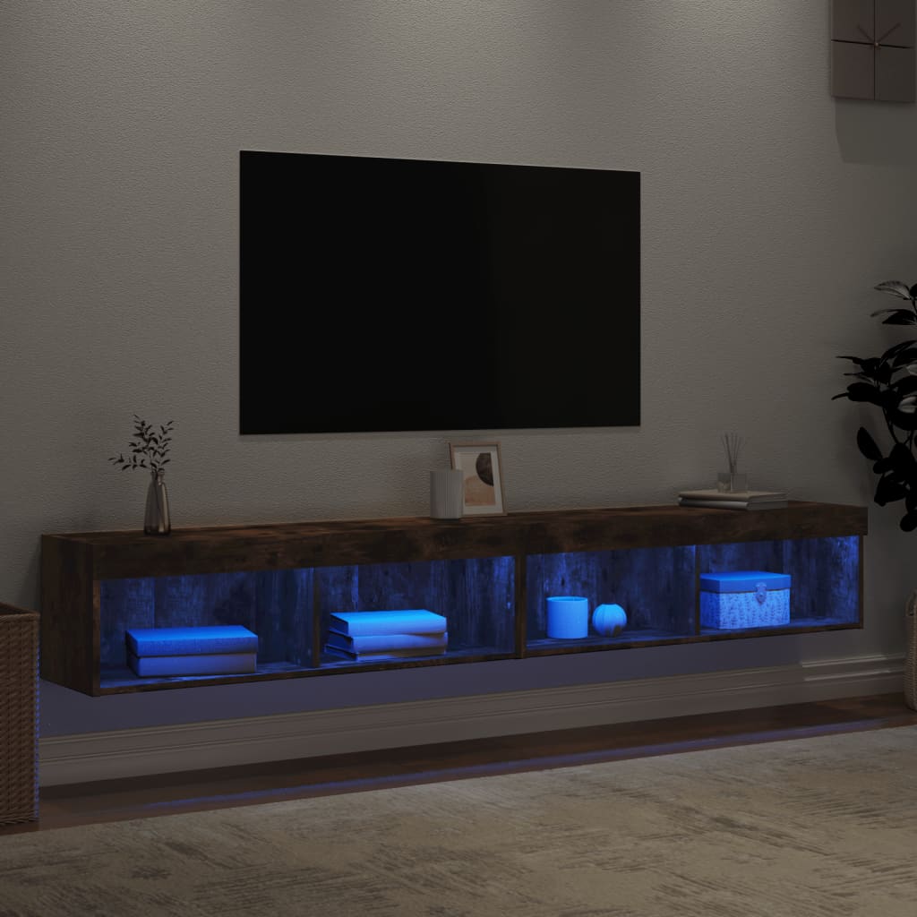 TV ormarići s LED svjetlima 2 kom boja hrasta 100x30x30 cm