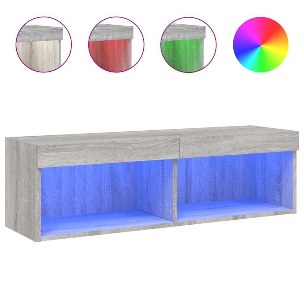 TV ormarić s LED svjetlima boja hrasta sonome 100x30x30 cm