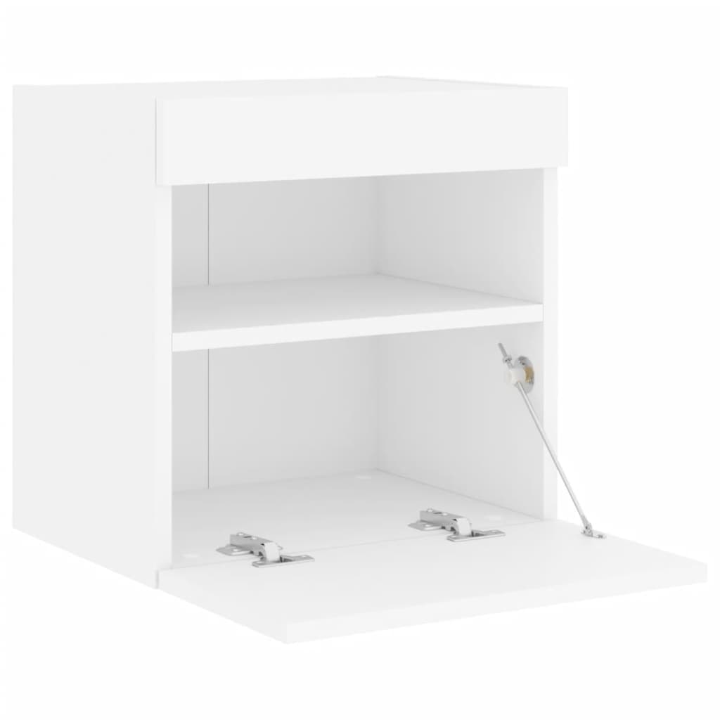 Zidni TV ormarići s LED svjetlima 2 kom bijeli 40x30x40 cm