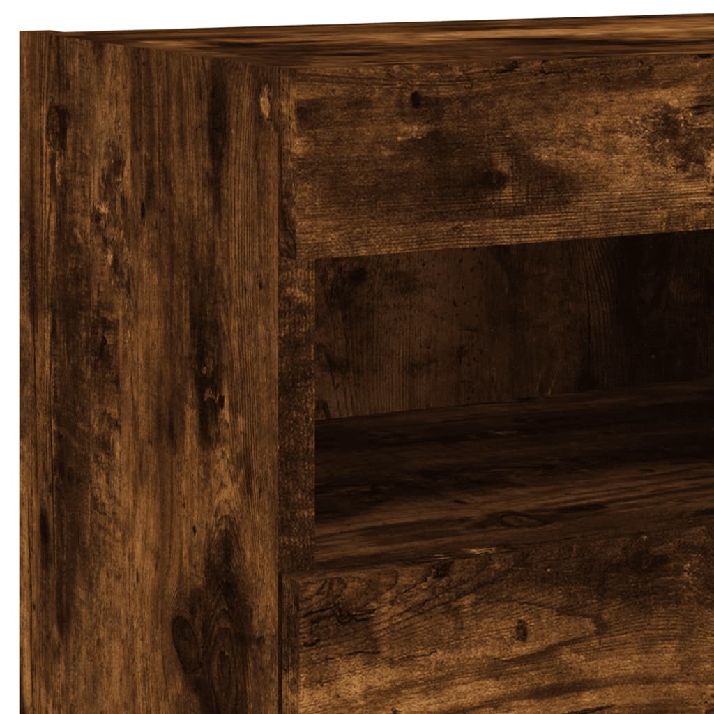 Zidni TV ormarić s LED svjetlima boja hrasta 40x30x40 cm