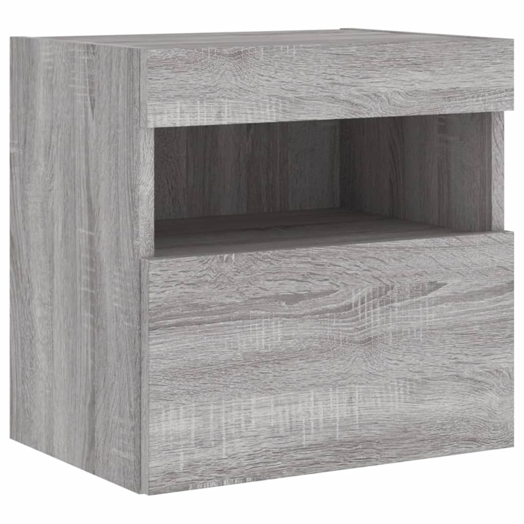 Zidni TV ormarić s LED svjetlima boja hrasta 40x30x40 cm