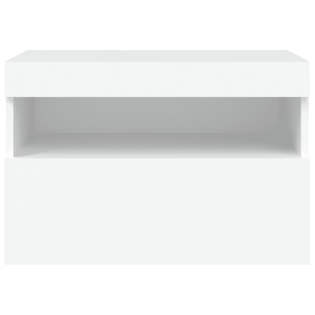 Zidni TV ormarić s LED svjetlima bijeli 60x30x40 cm