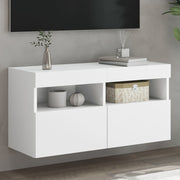 Zidni TV ormarić s LED svjetlima bijeli 80x30x40 cm