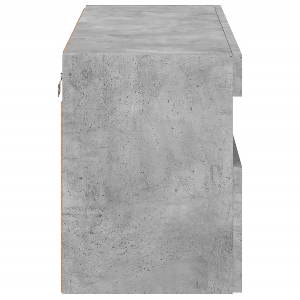 TV ormarić s LED svjetlima siva boja betona 80x30x40 cm