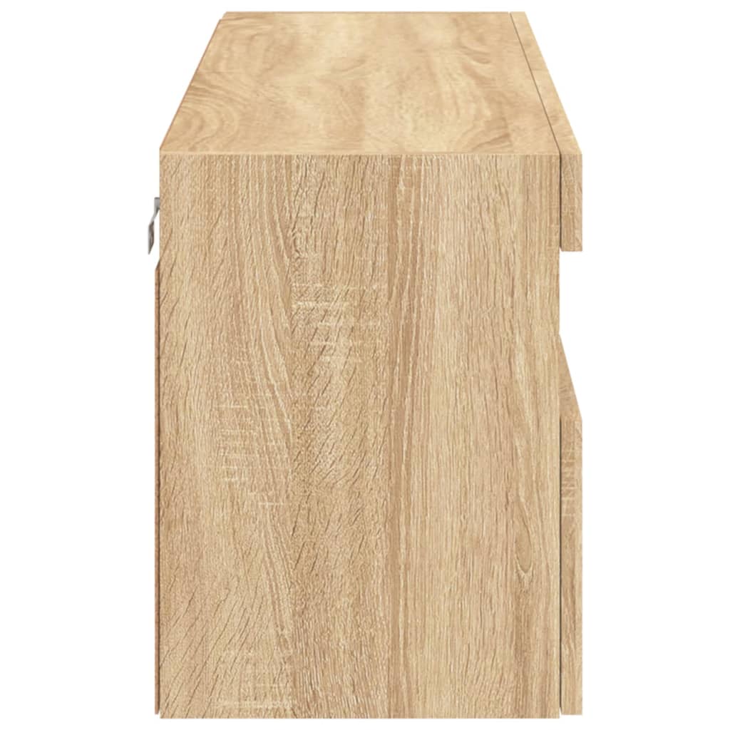 Zidni TV ormarić s LED svjetlima boja hrasta 100x30x40 cm