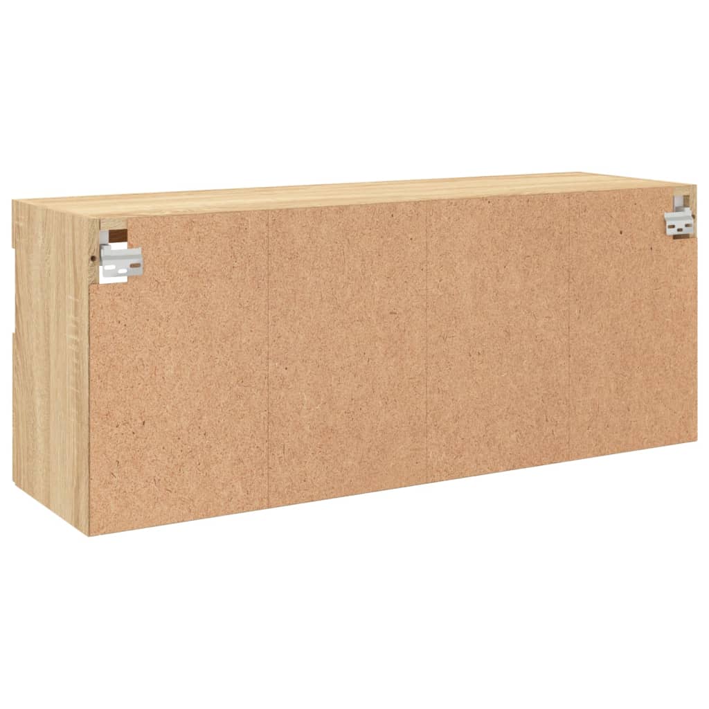 Zidni TV ormarić s LED svjetlima boja hrasta 100x30x40 cm