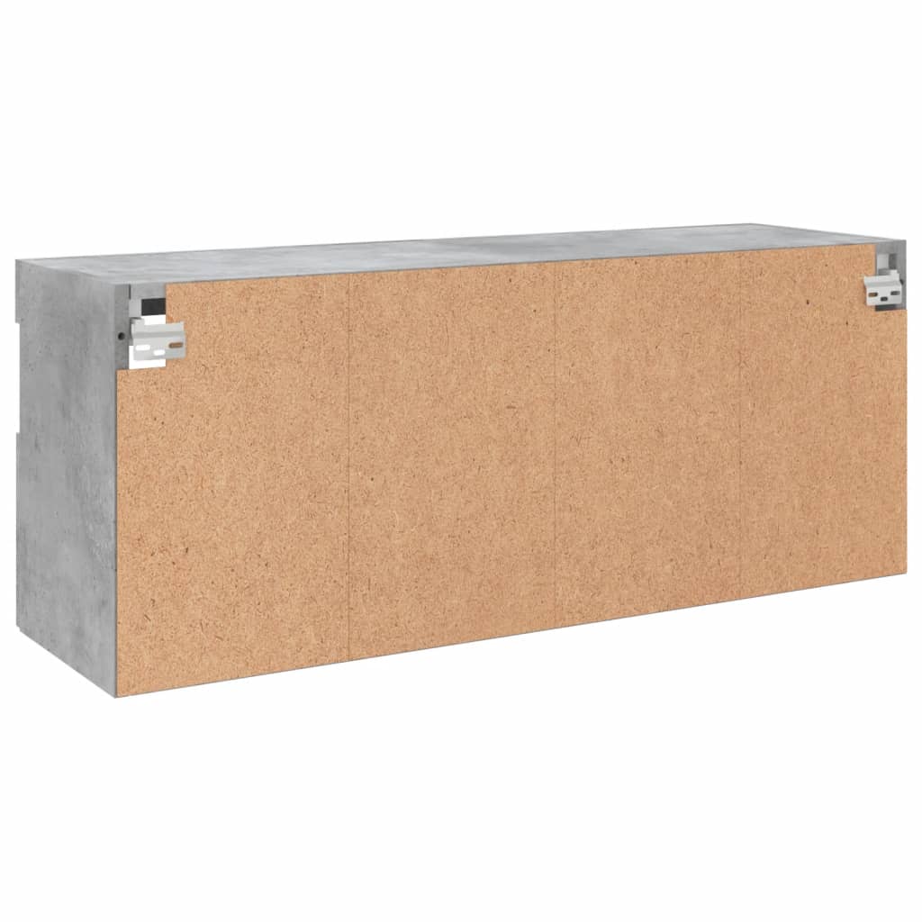 TV ormarić s LED svjetlima siva boja betona 100x30x40 cm