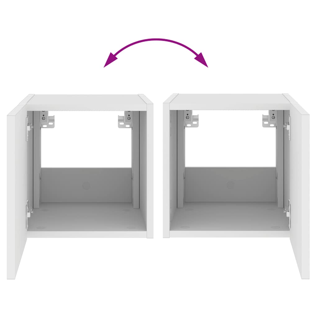 Zidni TV ormarić s LED svjetlima bijeli 30,5 x 35 x 30 cm