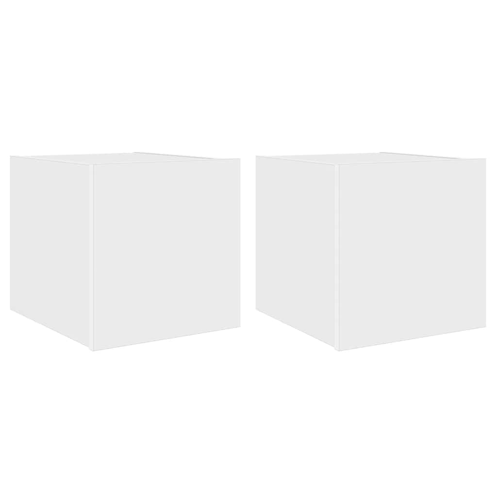 Zidni TV ormarići s LED svjetlima 2 kom bijeli 30,5x35x30 cm