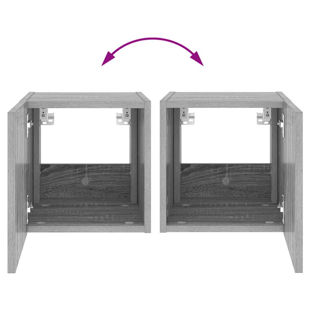 Zidni TV ormarići LED 2 kom siva boja hrasta 30,5 x 35 x 30 cm