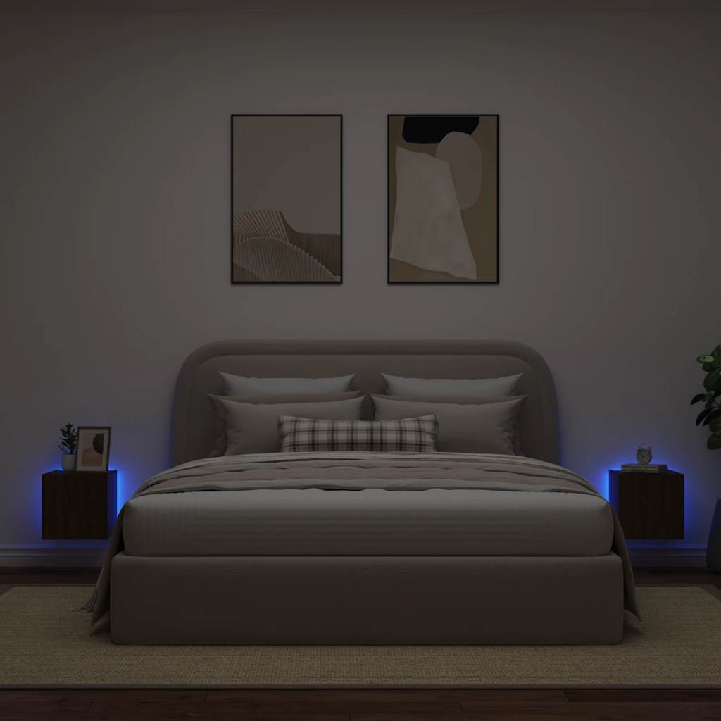 Zidni TV ormarići LED 2 kom smeđa boja hrasta 30,5 x 35 x 30 cm