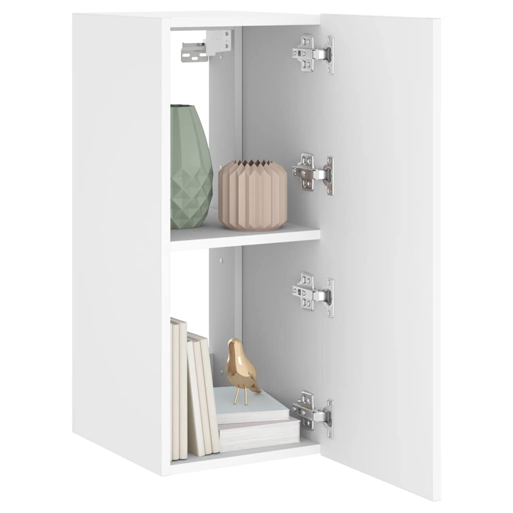 Zidni TV ormarić s LED svjetlima bijeli 30,5 x 35 x 70 cm