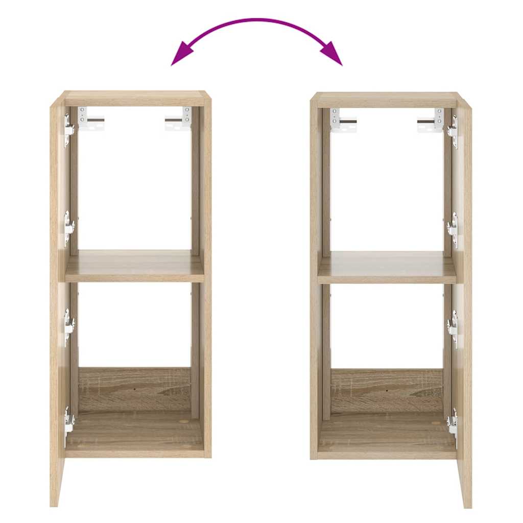 Zidni TV ormarić s LED svjetlima boja hrasta 30,5 x 35 x 70 cm