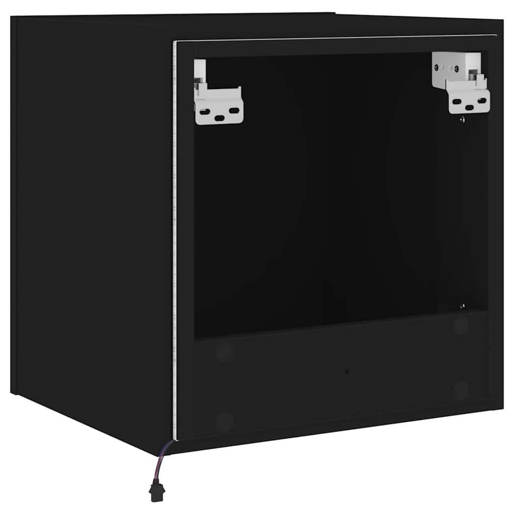 Zidni TV ormarići s LED svjetlima 2 kom crni 40,5 x 35 x 40 cm