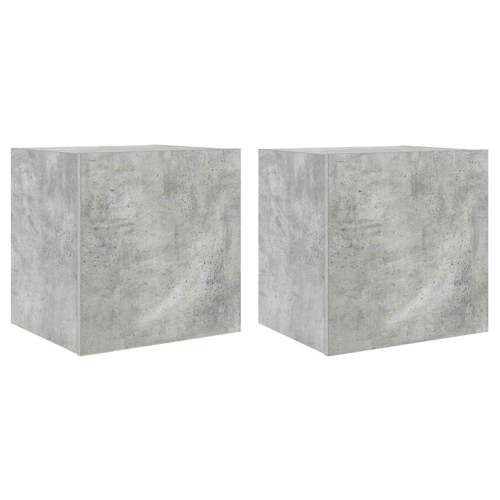 Zidni TV ormarići LED 2 kom siva boja betona 40,5 x 35 x 40 cm