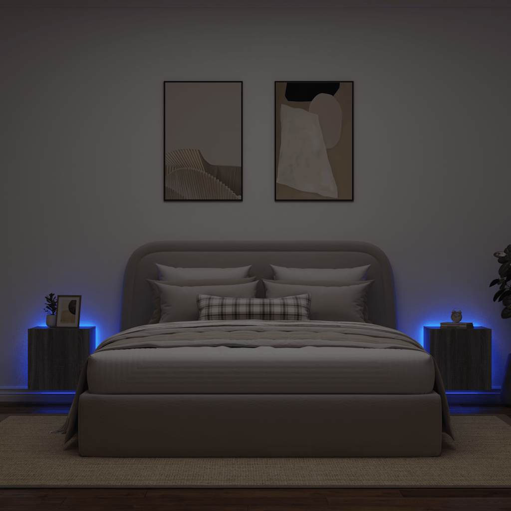 Zidni TV ormarići LED 2 kom siva boja hrasta 40,5 x 35 x 40 cm