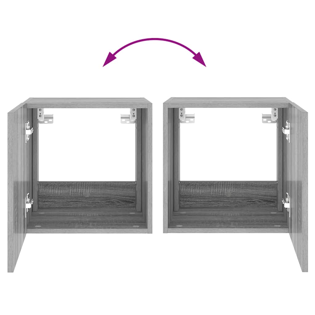 Zidni TV ormarići LED 2 kom siva boja hrasta 40,5 x 35 x 40 cm